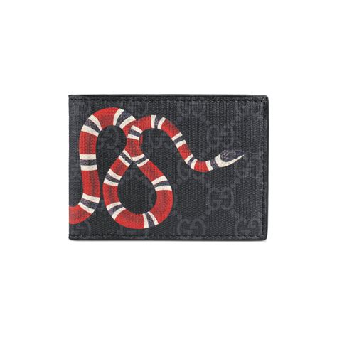 gucci snake wallet black|Gucci snakeskin wallet.